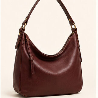 Elara Leather Shoulder Bag in Oxblood